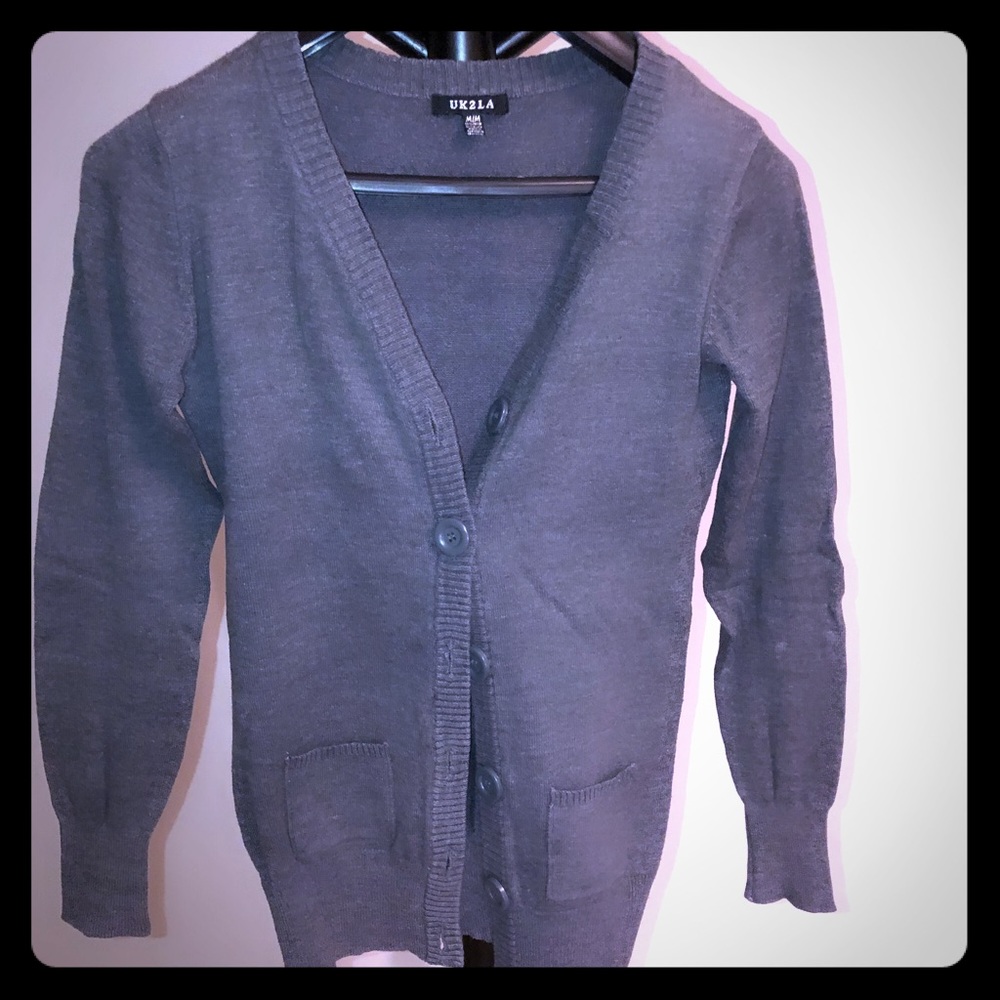 {3/$20} Gray sweater cardigan
